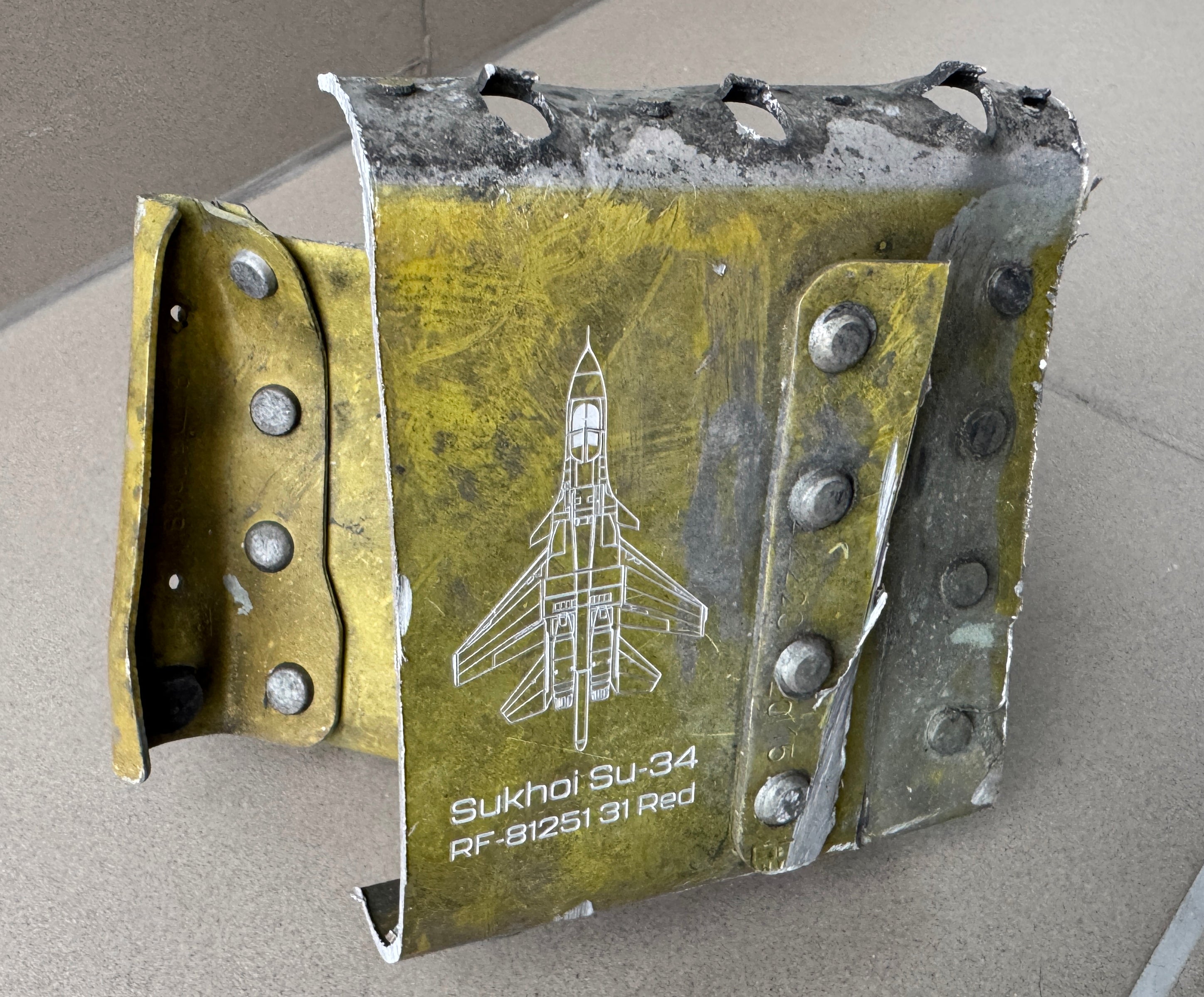 Trophy part of the front-line supersonic fighter-bomber SU 34 russian shot down aviation russia Ukraine war #138