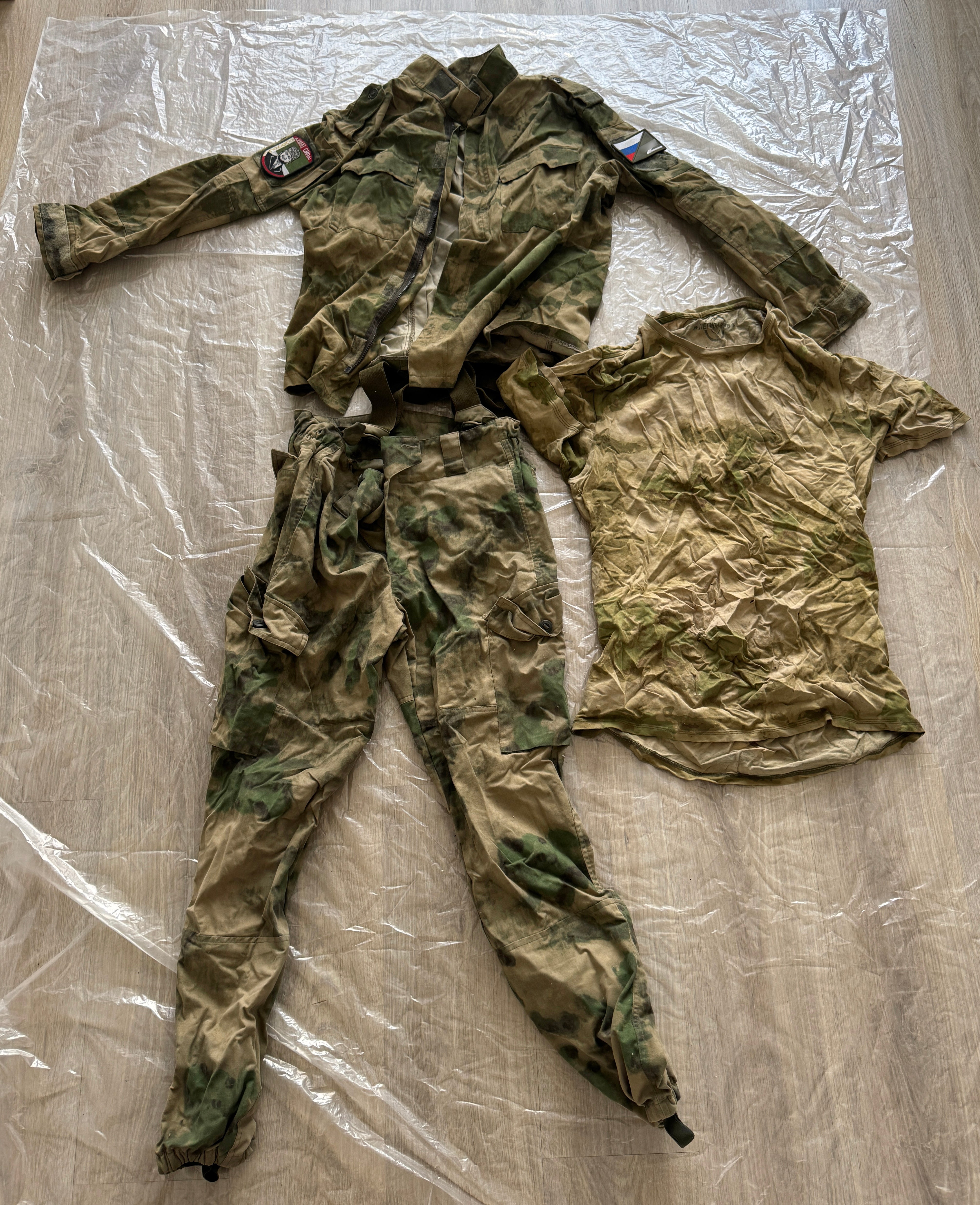 Trophy russian soldier set Uniform Kadyrovite Chechen jacket patch t-shirt costume pants camo moss russian military army Russia Ukraine war 2022-2024 #4