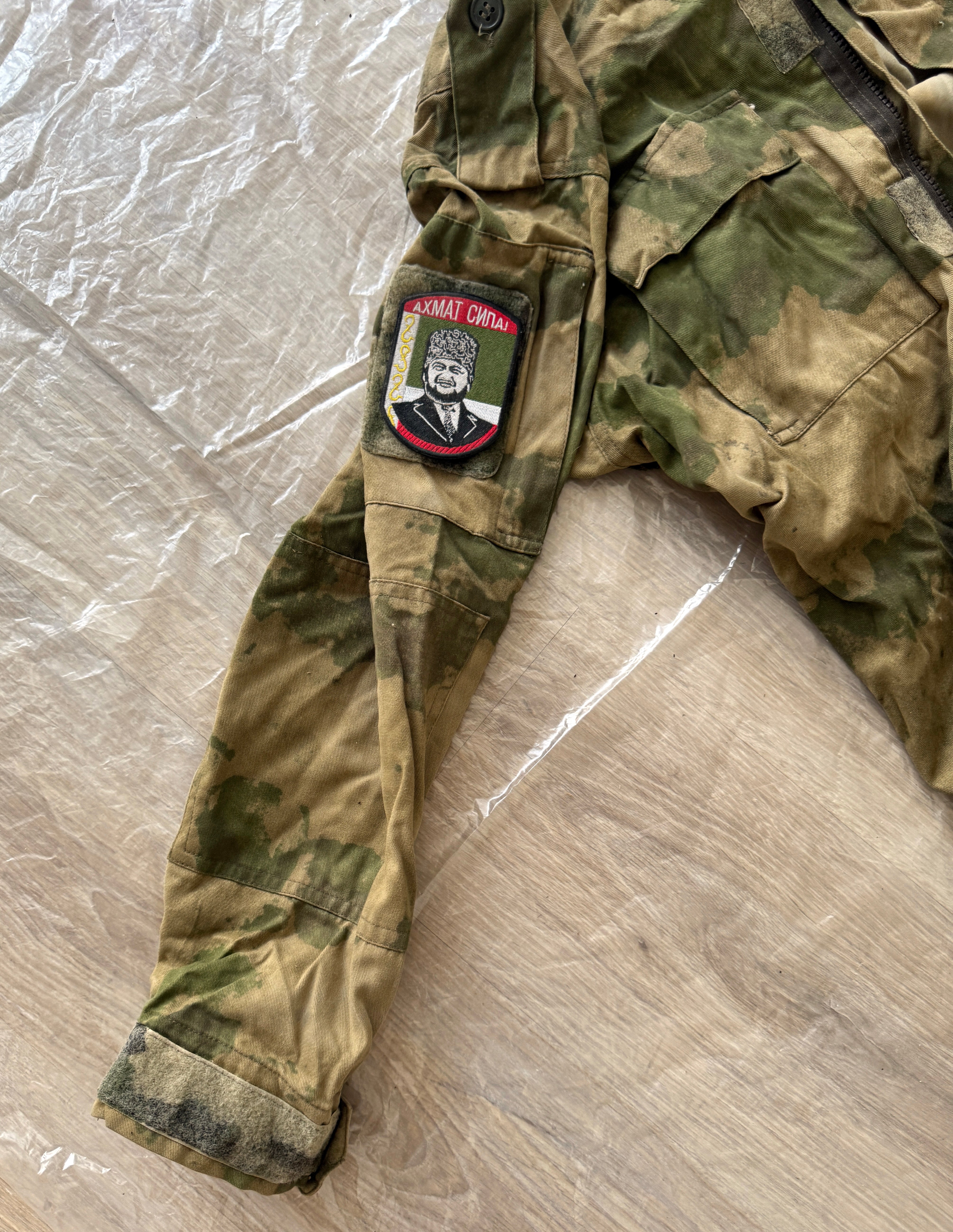 Trophy russian soldier set Uniform Kadyrovite Chechen jacket patch t-shirt costume pants camo moss russian military army Russia Ukraine war 2022-2024 #4