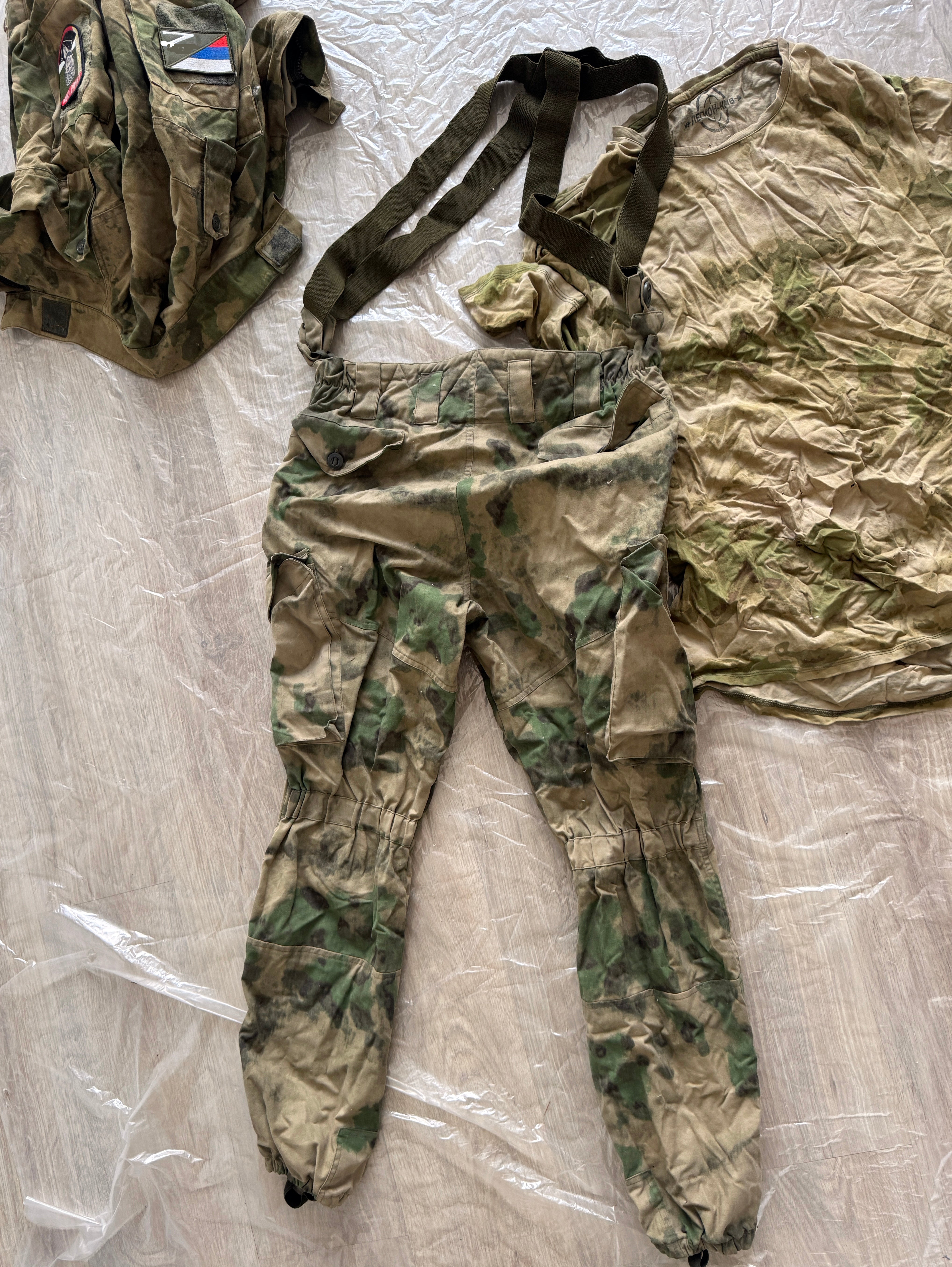 Trophy russian soldier set Uniform Kadyrovite Chechen jacket patch t-shirt costume pants camo moss russian military army Russia Ukraine war 2022-2024 #4
