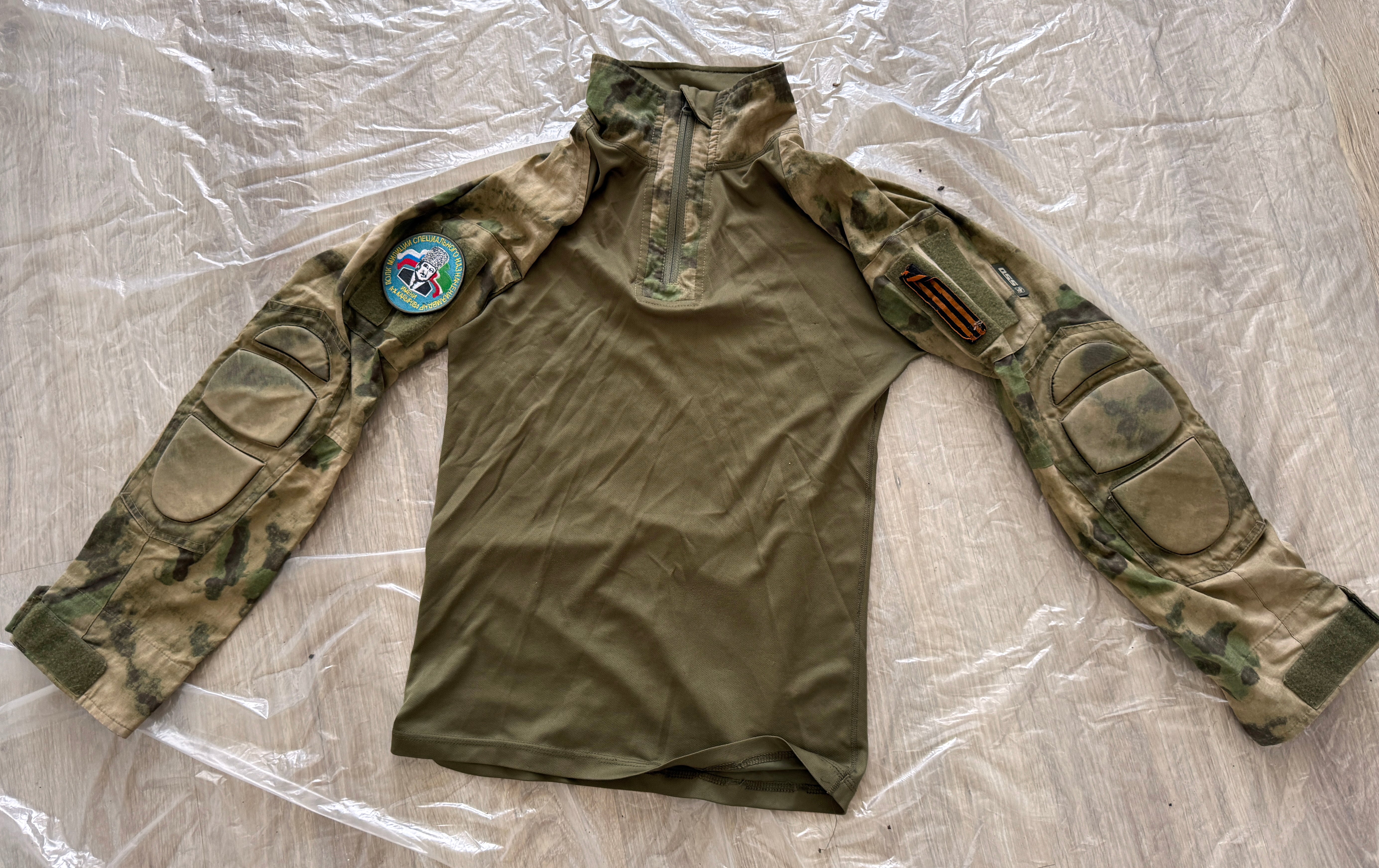 Trophy special forces soldier uniform Kadyrovite Chechen UBACS jacket patch camo russian military army Russia Ukraine war 2022-2024