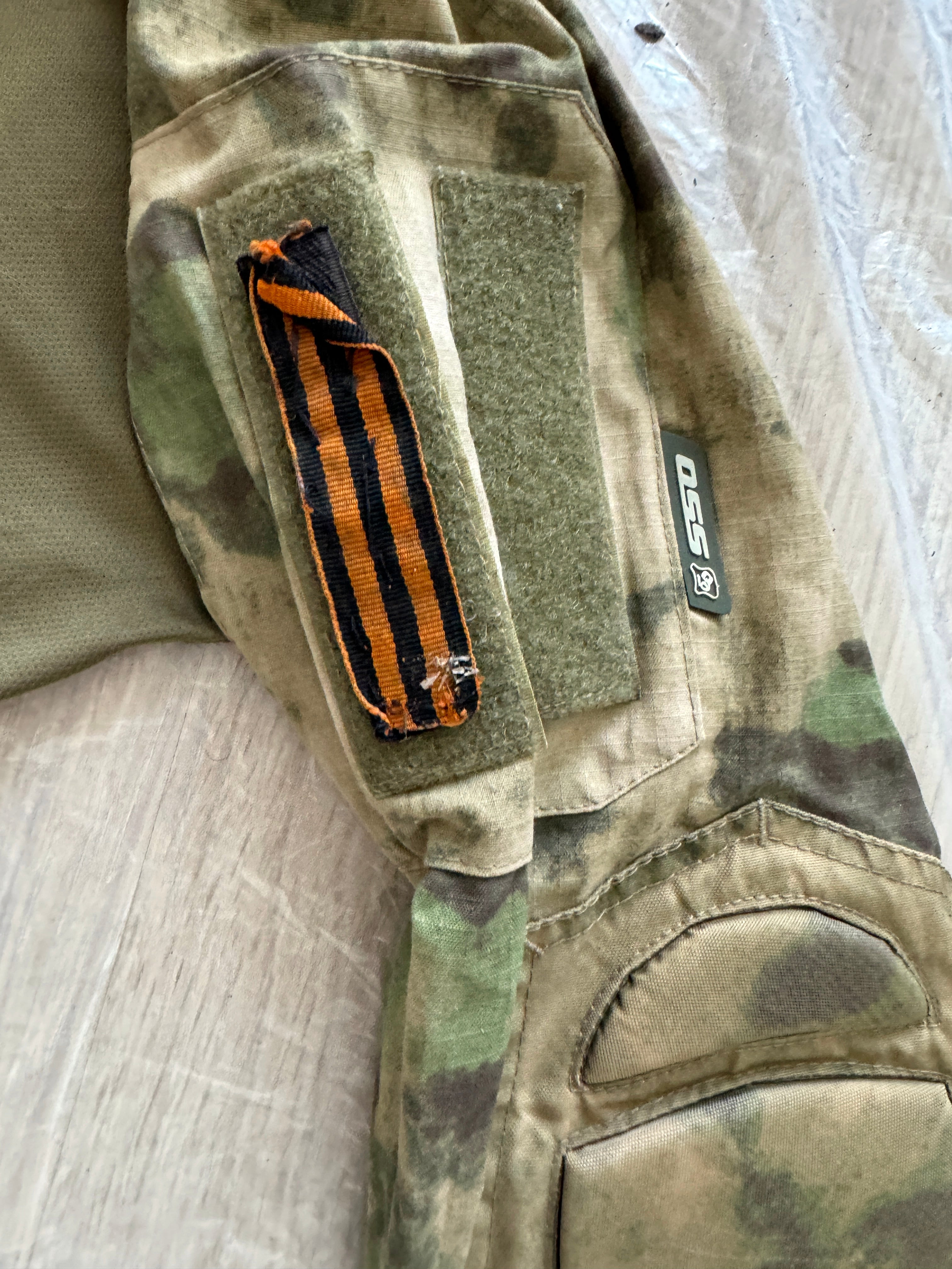 Trophy special forces soldier uniform Kadyrovite Chechen UBACS jacket patch camo russian military army Russia Ukraine war 2022-2024
