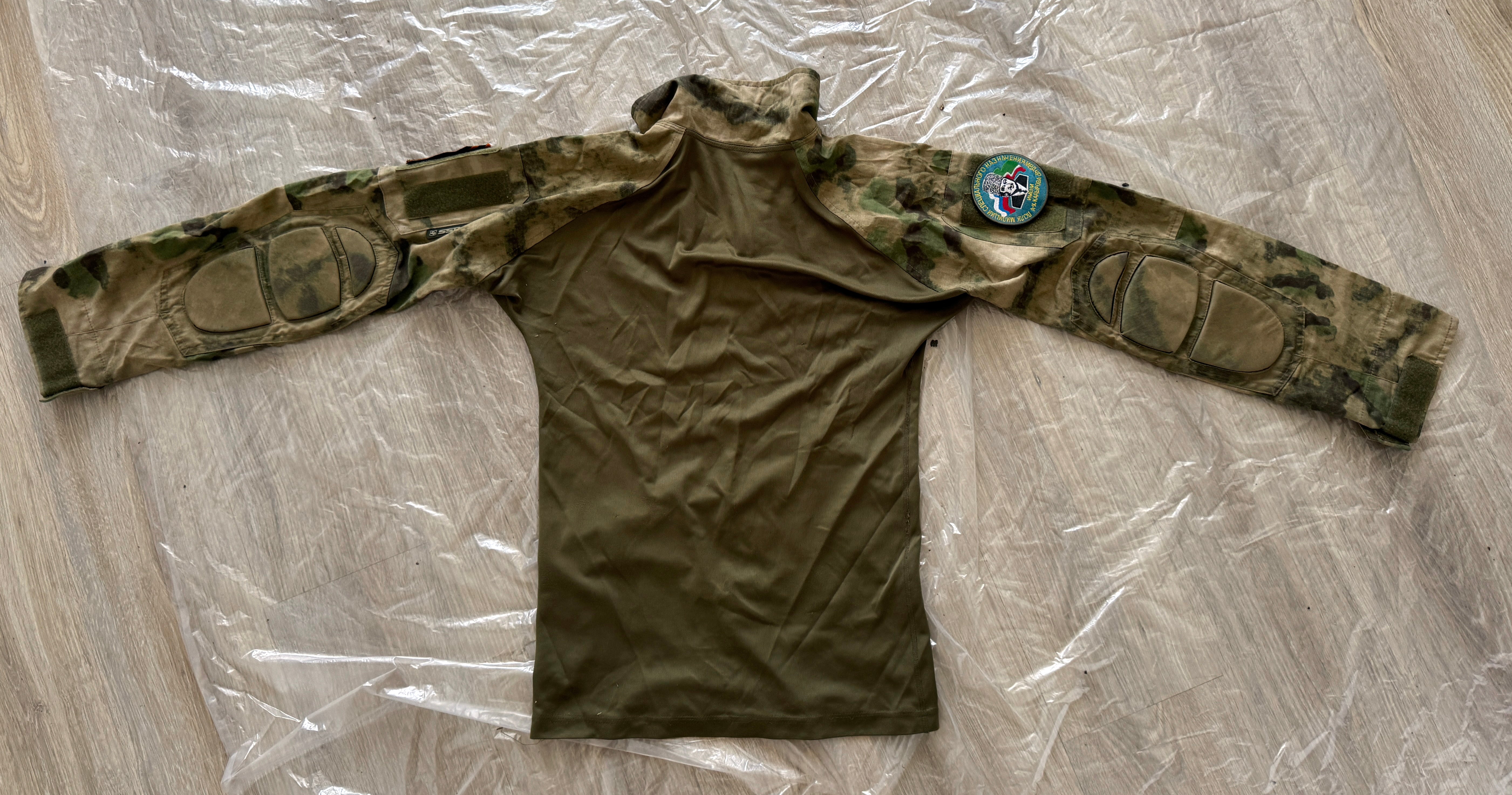 Trophy special forces soldier uniform Kadyrovite Chechen UBACS jacket patch camo russian military army Russia Ukraine war 2022-2024
