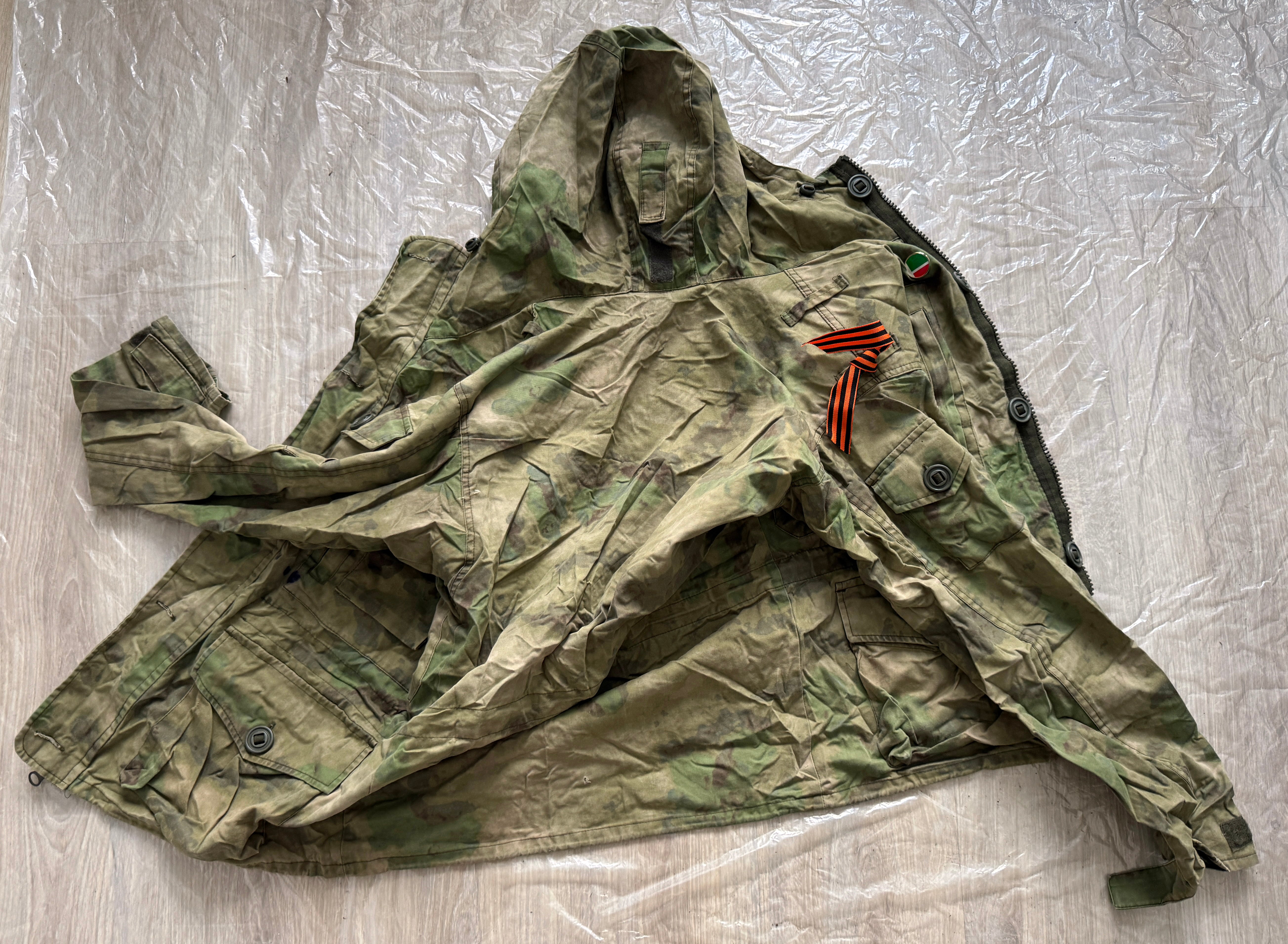 Trophy russian soldier soldier special forces set uniform Kadyrovite Chechen jacket patch badge costume pants camo moss military army Russia Ukraine war 2022-2024 #2