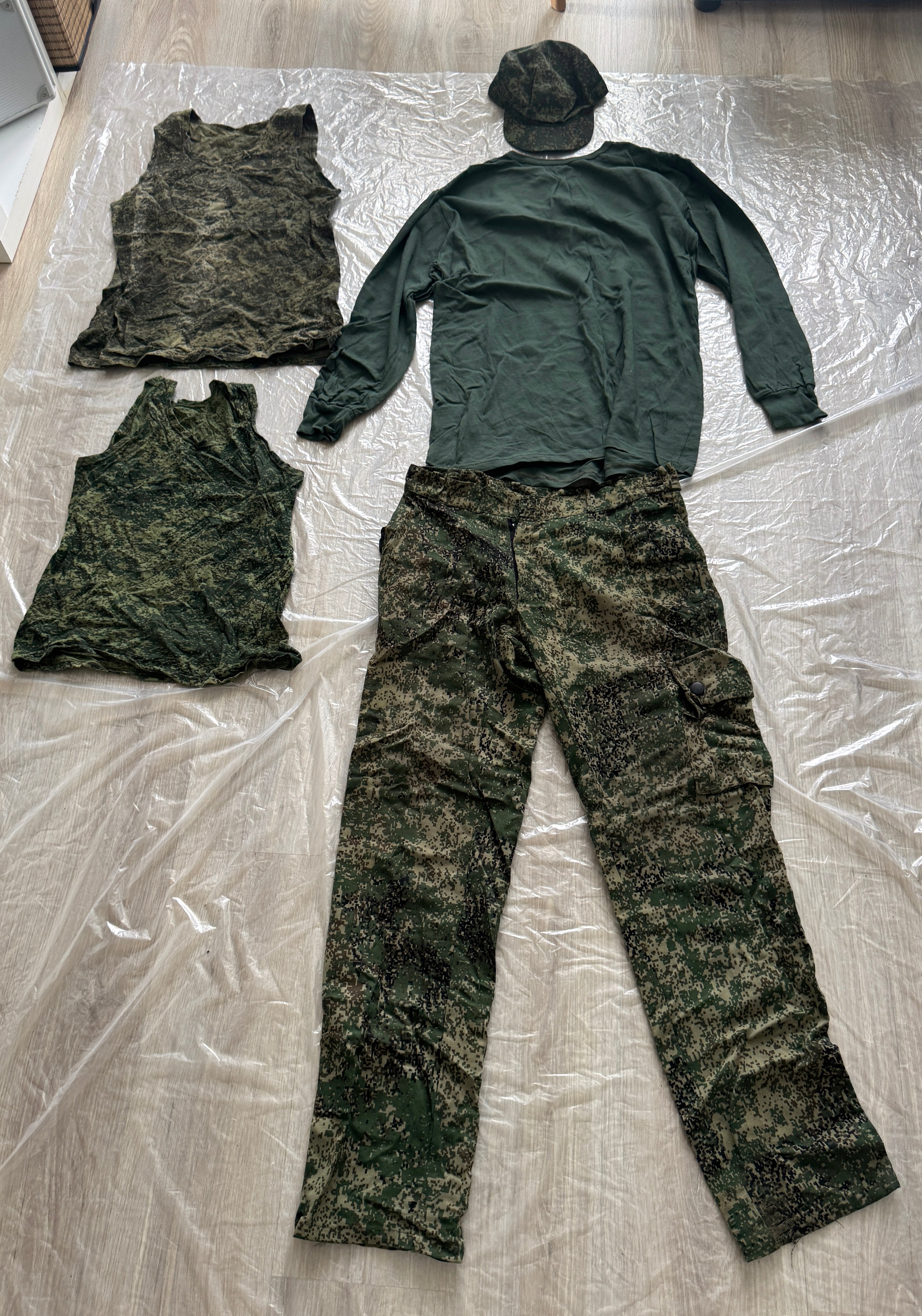 Trophy russian soldier set uniform t-shirt cap costume pants camo russia military army Ukraine war 2022-2024