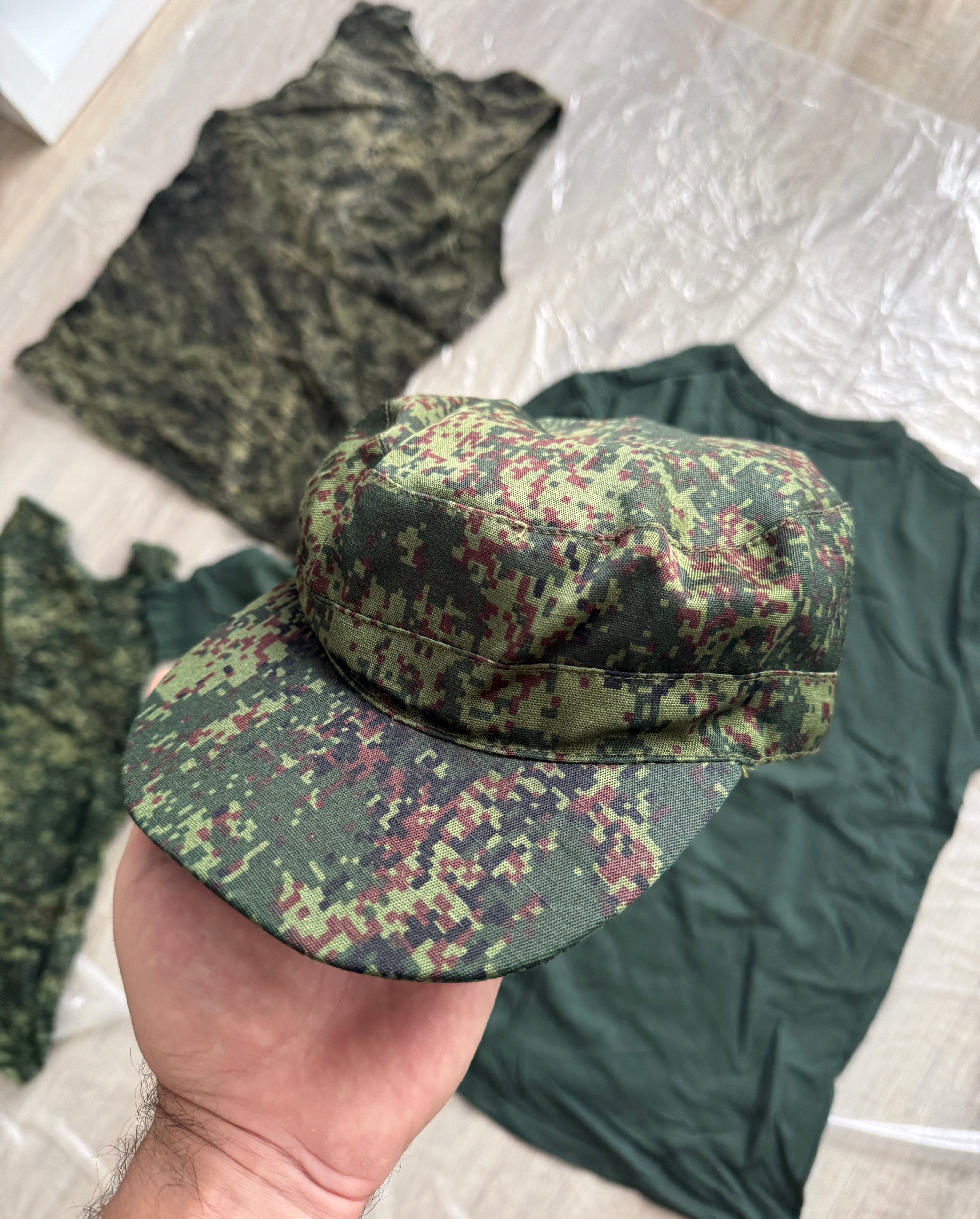 Trophy russian soldier set uniform t-shirt cap costume pants camo russia military army Ukraine war 2022-2024