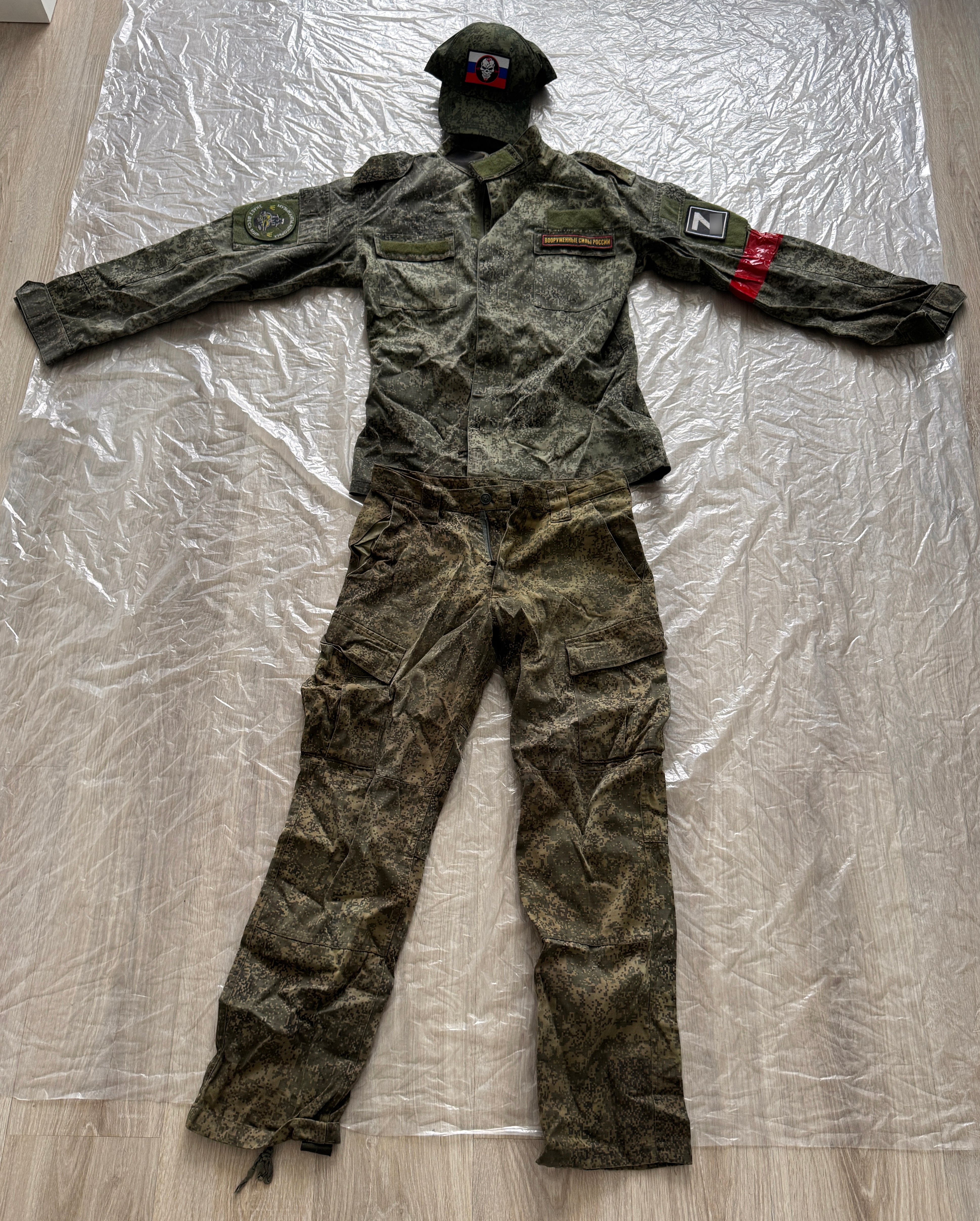 Trophy russian soldier set uniform jacket cap patch costume pants camo russia military army Ukraine war 2022-2024 #8