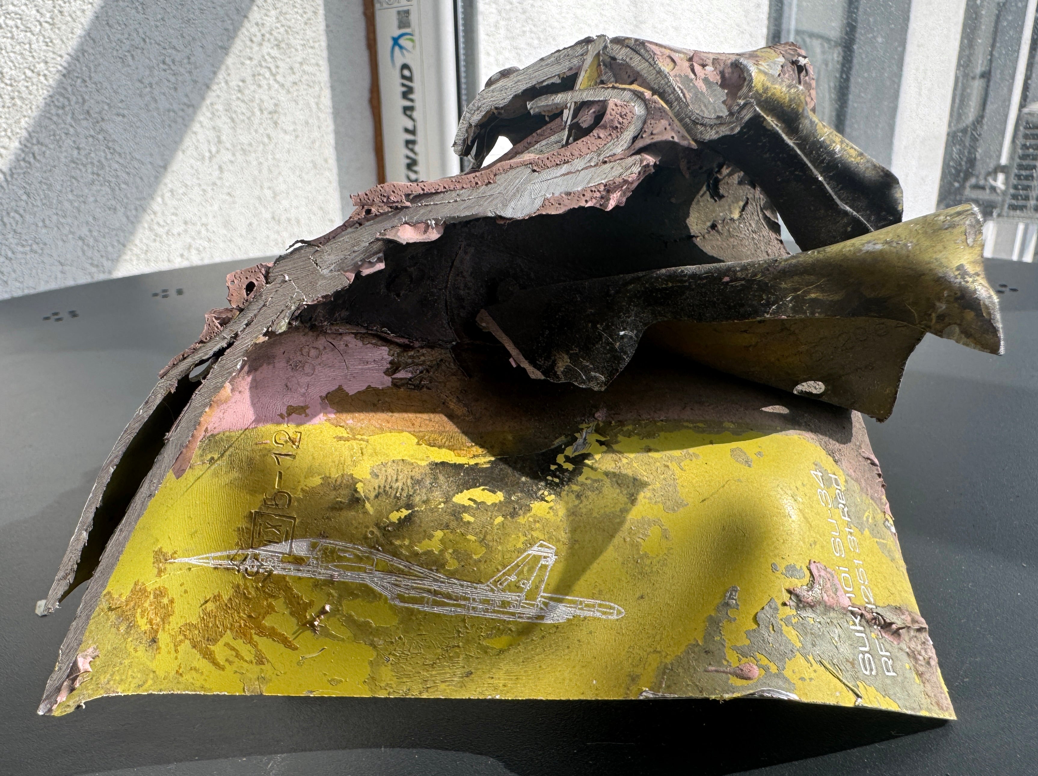 Trophy part of the front-line supersonic fighter-bomber SU 34 russian shot down aviation russia Ukraine war #139