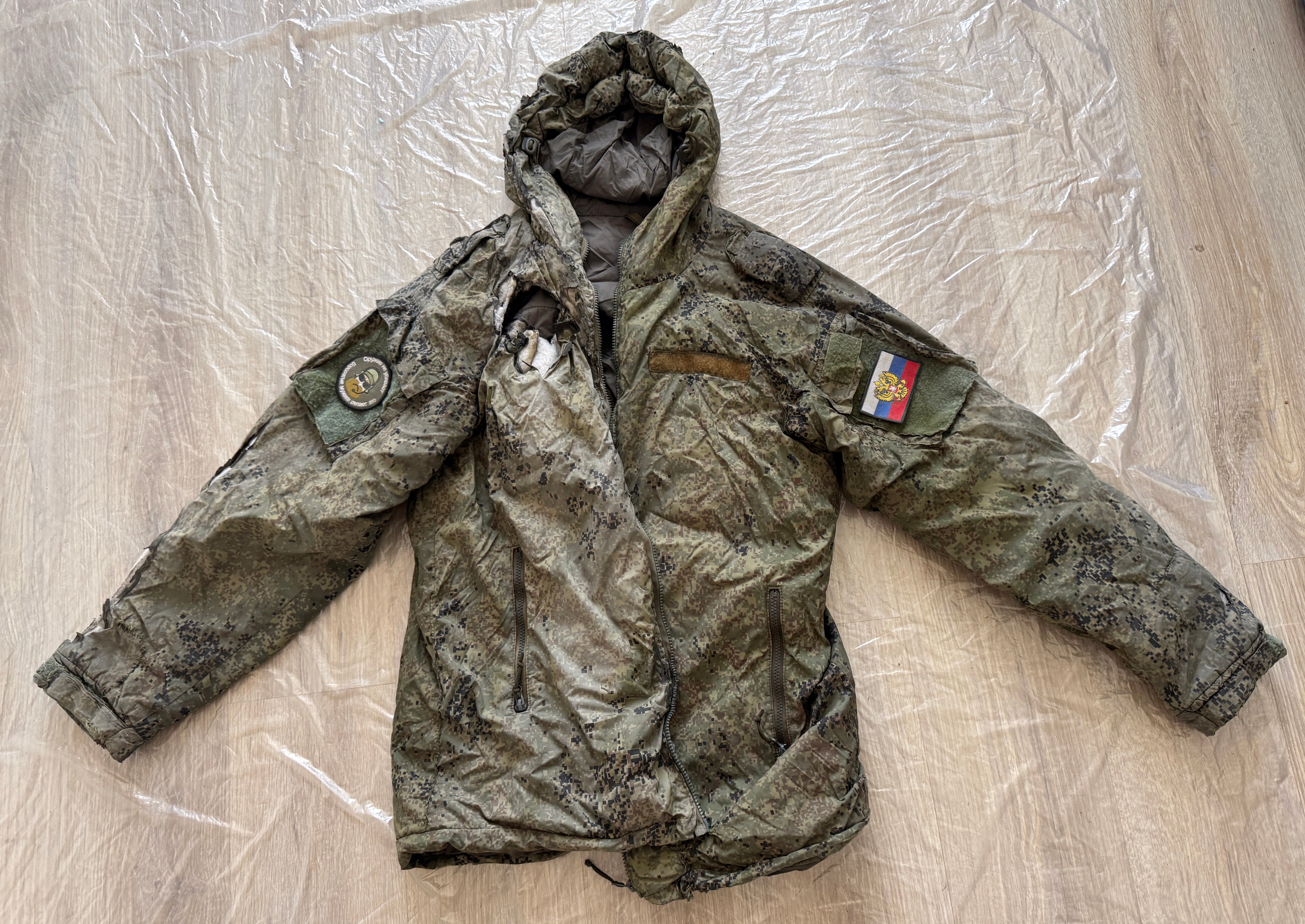 Trophy russian soldier uniform winter jacket patch camo russia military army russia Ukraine war 2022-2024 #2