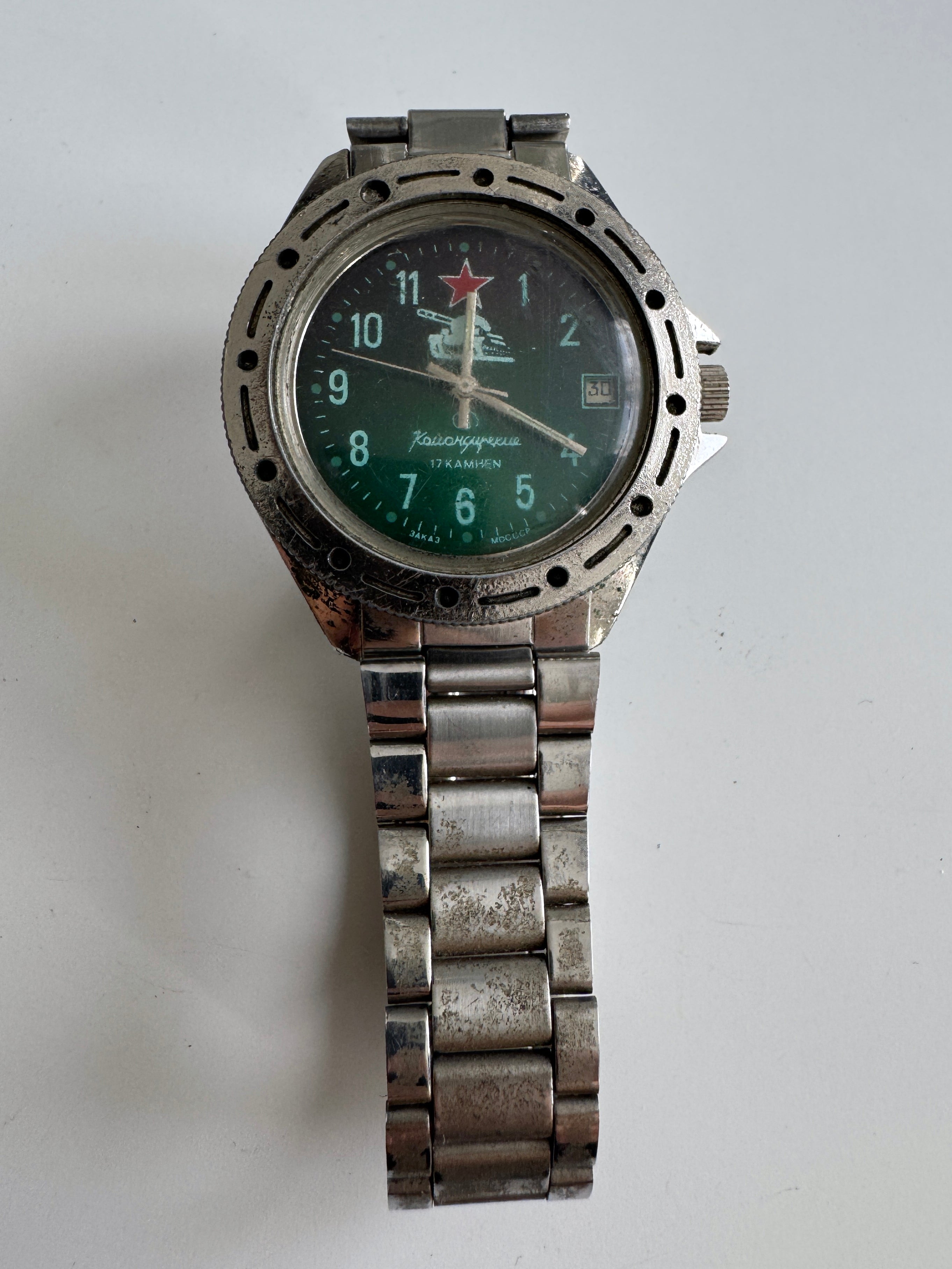 Trophy Russian special forces tankman soldier wristwatch Komandirskie Watch Russia army military relic Ukraine war 2022-2024 #14