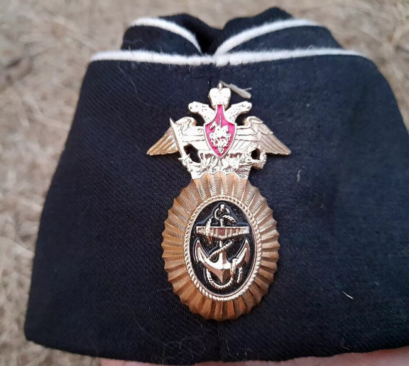 Trophy set russian soldier marine crops officer navy hat cap patch military army patches shevron Russia Ukraine war 2022-2024
