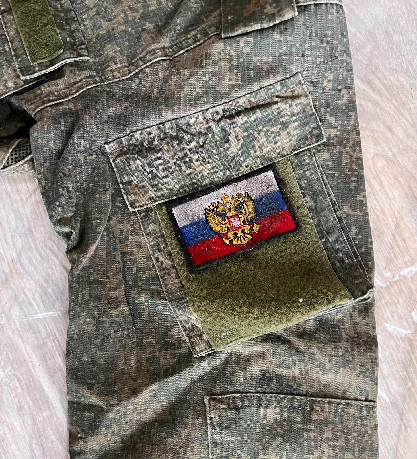 Trophy russian soldier set uniform jacket patch costume pants cap camo EMR military army Russia Ukraine war 2022-2024