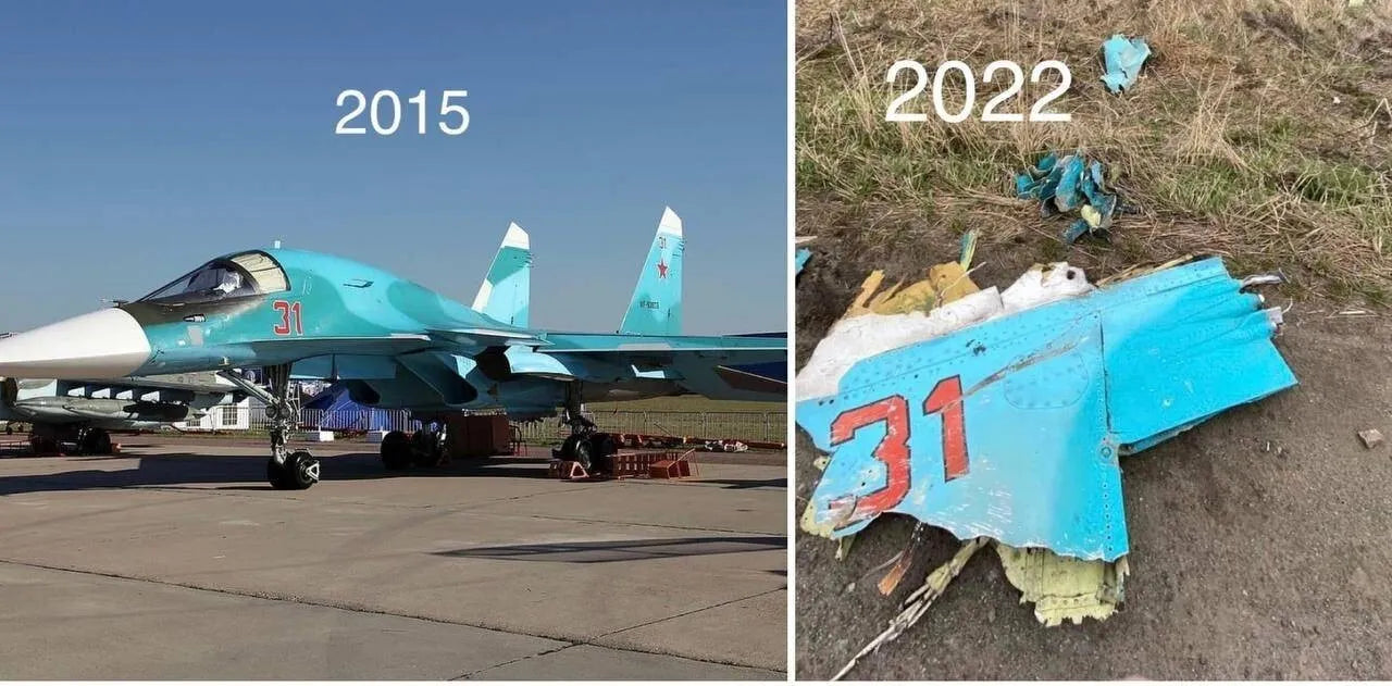Trophy part of the front-line supersonic fighter-bomber SU 34 russian shot down jet aircraft aviation russia Ukraine war #5
