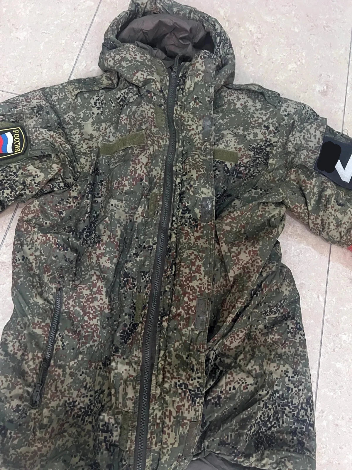 Trophy set russian soldier uniform winter jacket patch pants camo EMR russia military army Ukraine war 2022-2024