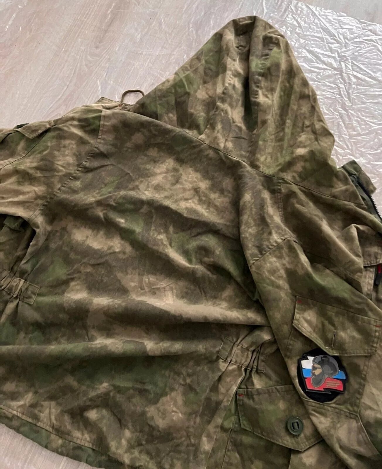 Trophy russian special forces soldier set uniform Kadyrovite Chechen jacket patch pants camo moss russia military army Ukraine war 2022-2024