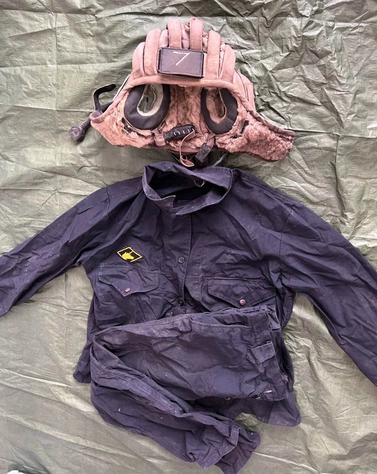 Trophy set soldier uniform cap hat tankman winter headset helmet costume jackets patch pants russian military army Russia Ukraine war 2022-2024