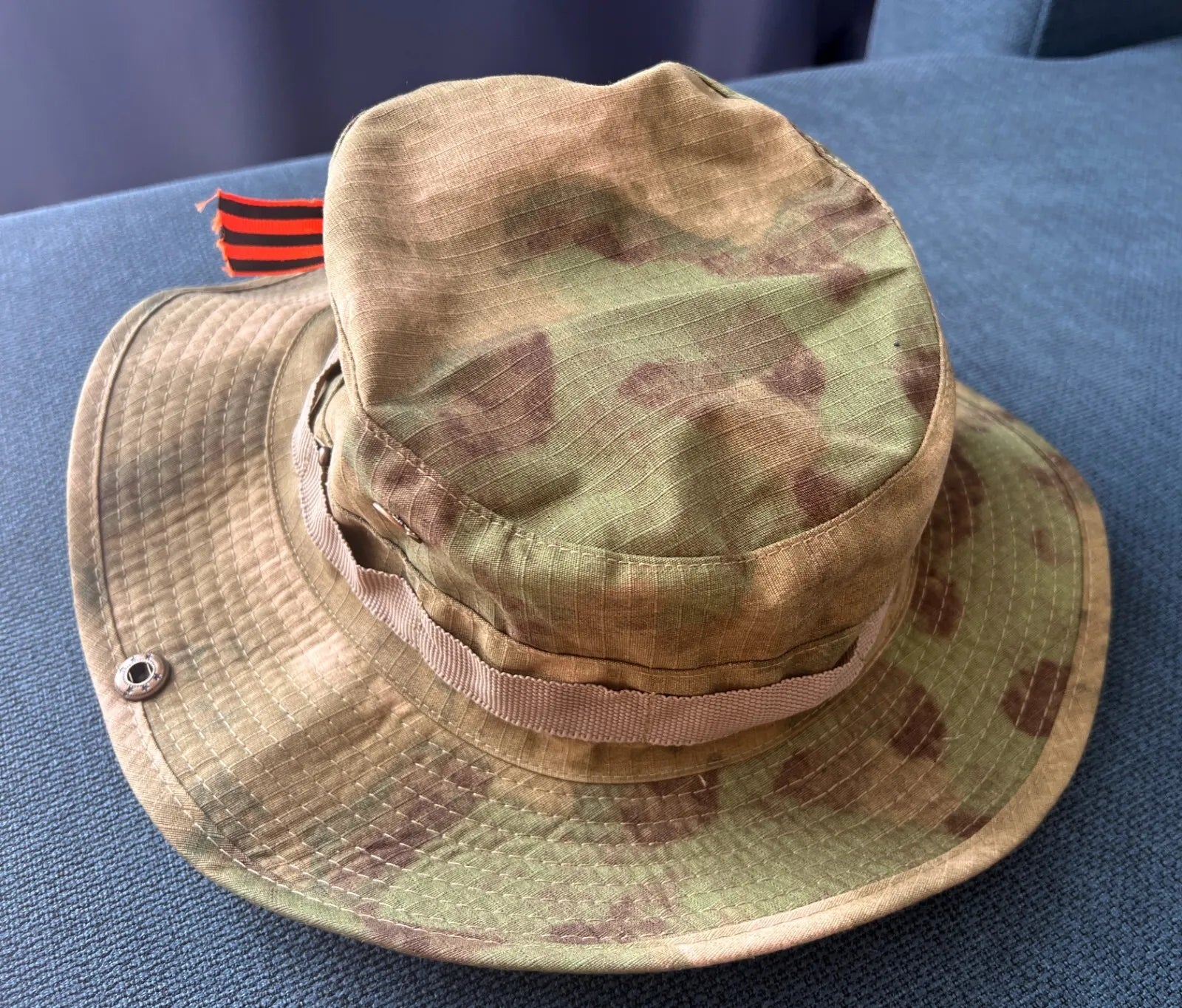 Trophy russian soldier uniform Kadyrovite Chechen cap hat ribbon camo moss military army Russia Ukraine war 2022-2024 rare