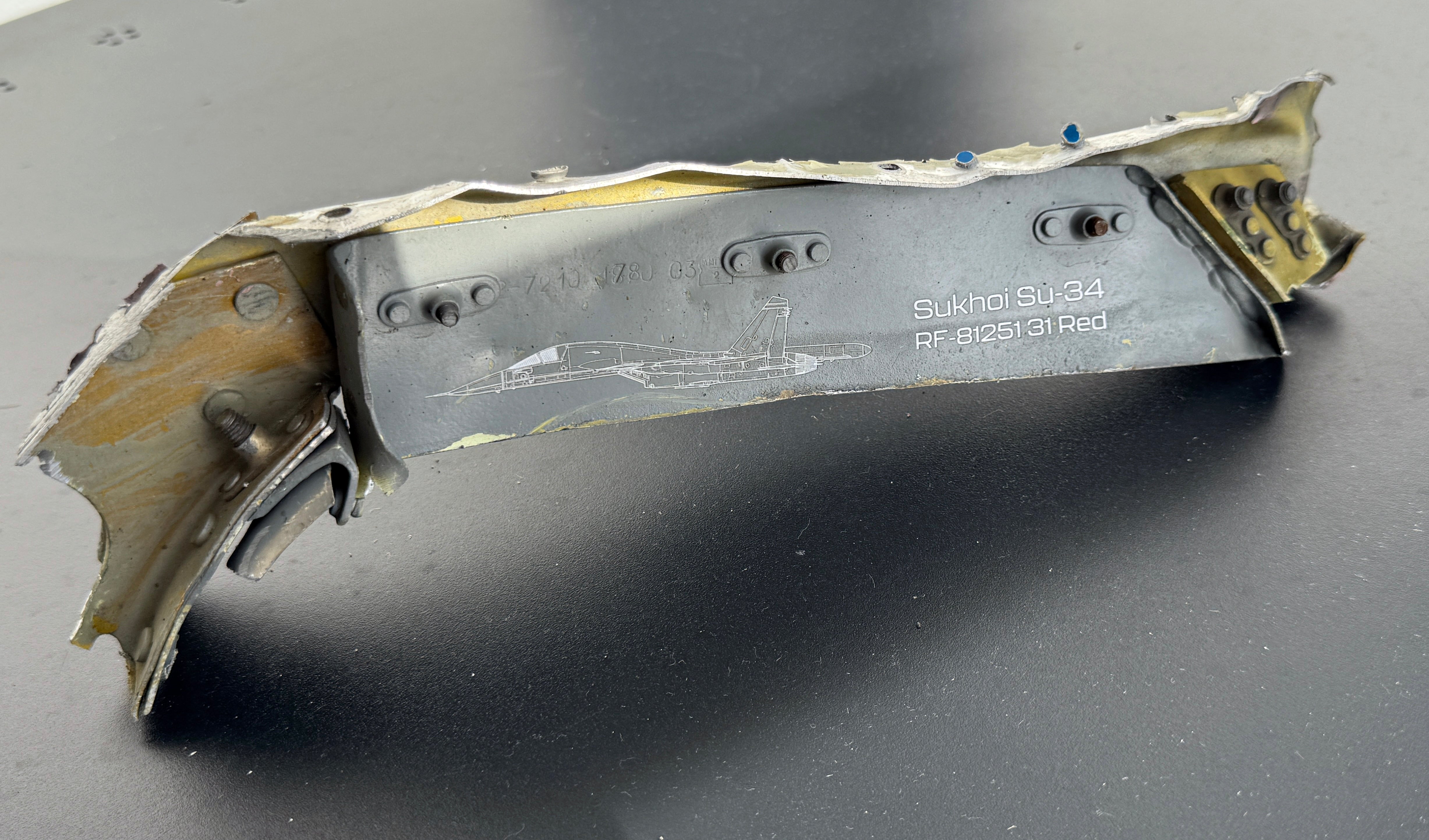 Trophy part of the front-line supersonic fighter-bomber SU 34 russian shot down aviation russia Ukraine war #163