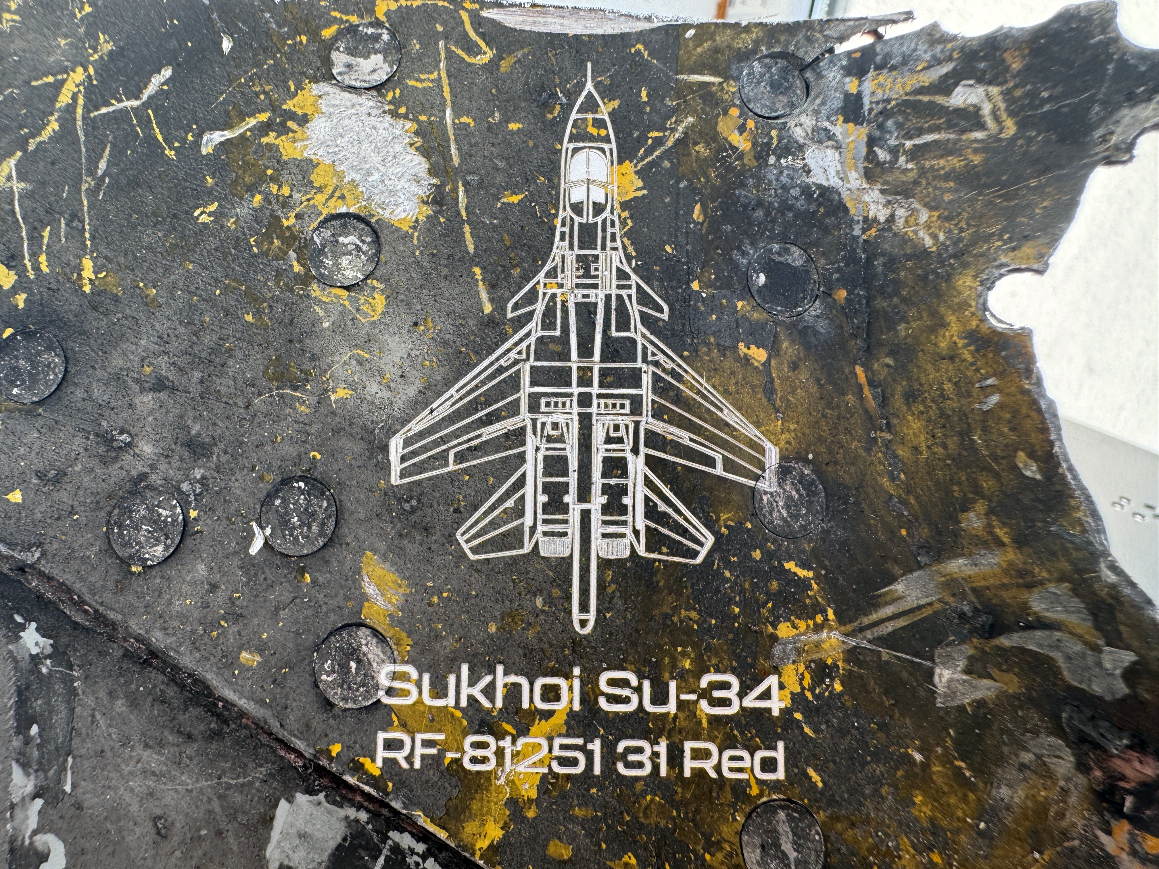 Trophy part of the front-line supersonic fighter-bomber SU 34 russian shot down aviation russia Ukraine war #149